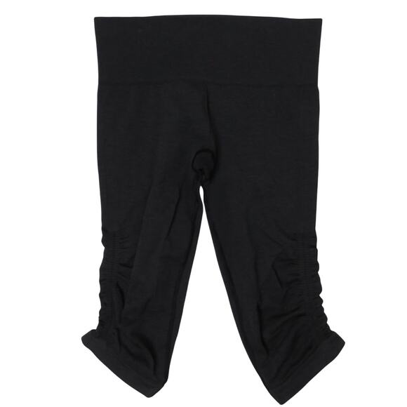 Lululemon The Flow Crop II Leggings Black Crop Ruched Leggings Size 6 - Picture 1 of 6
